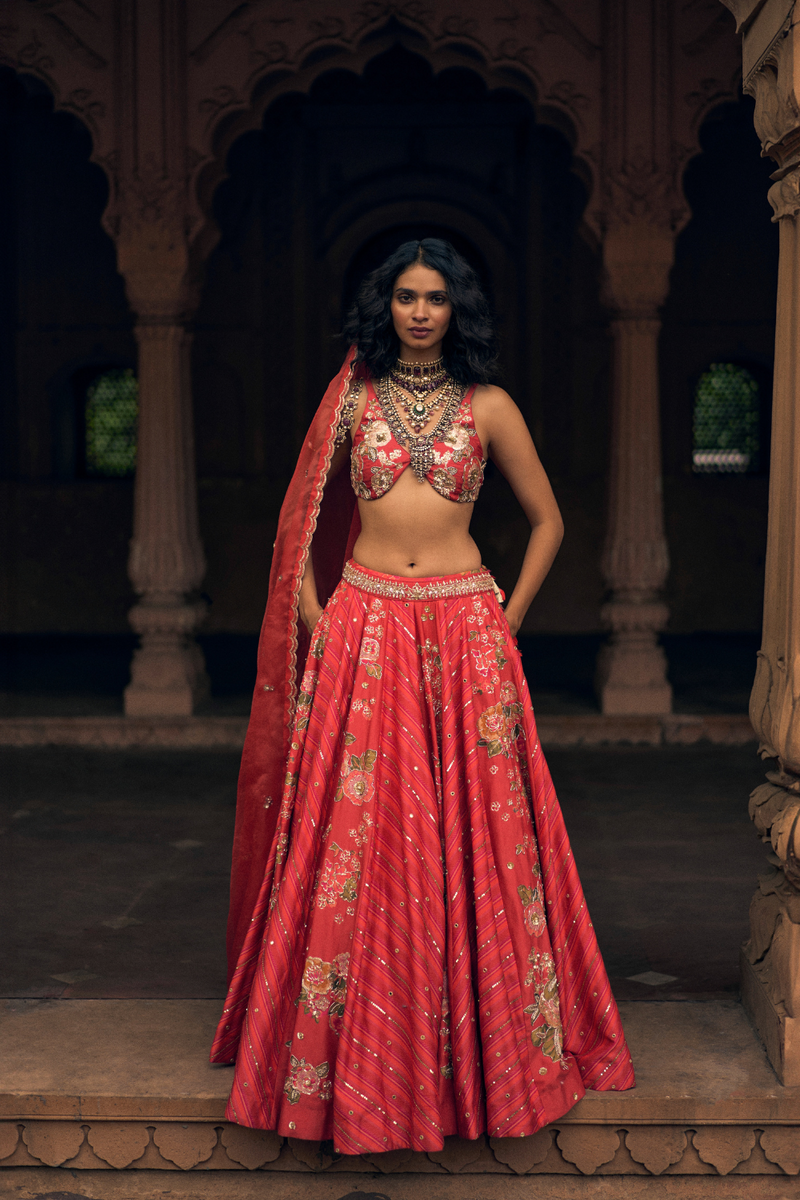PH-2485 
Lehenga 
Blouse 
Dupatta Set by Paulmi & Harsh for women in Singapore