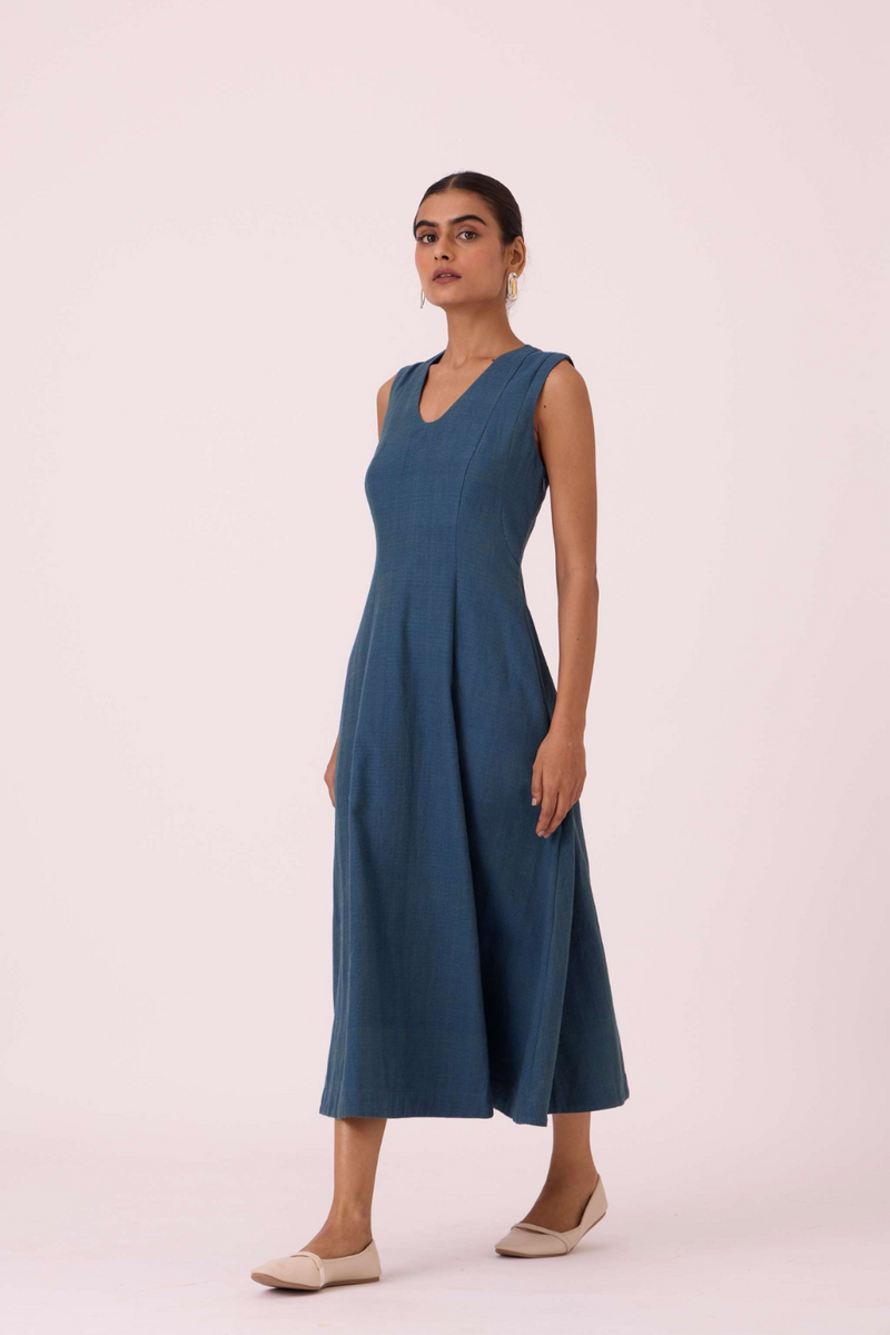 Emy Blue Handwoven Dress cotton by The Summer House in pink color for women in Singapore