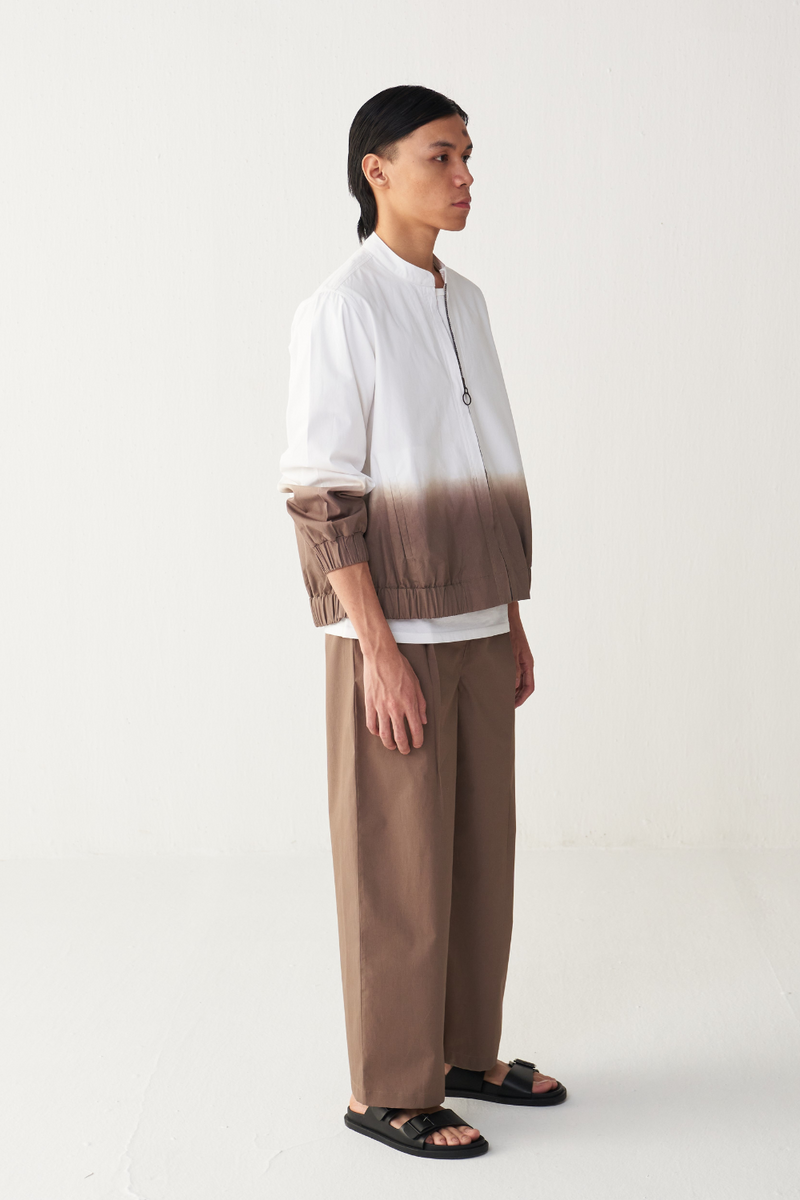 DIP DYE BOMBER JACKET poplin by THREE Men in white color for men in Singapore
