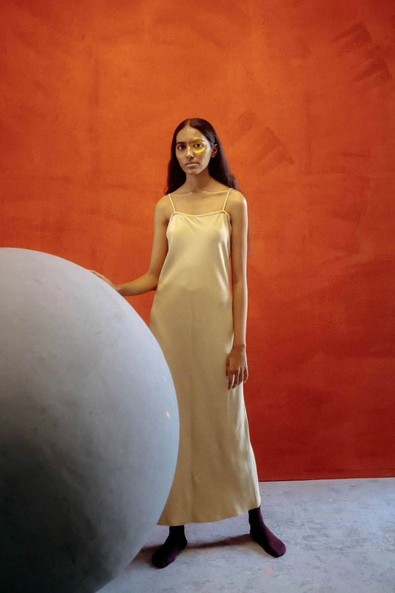 SAKTI SLIP DRESS silk Buy SAKTI SLIP DRESS from C&W | Dresses for Women by Ituvana in rust color for women in Singapore