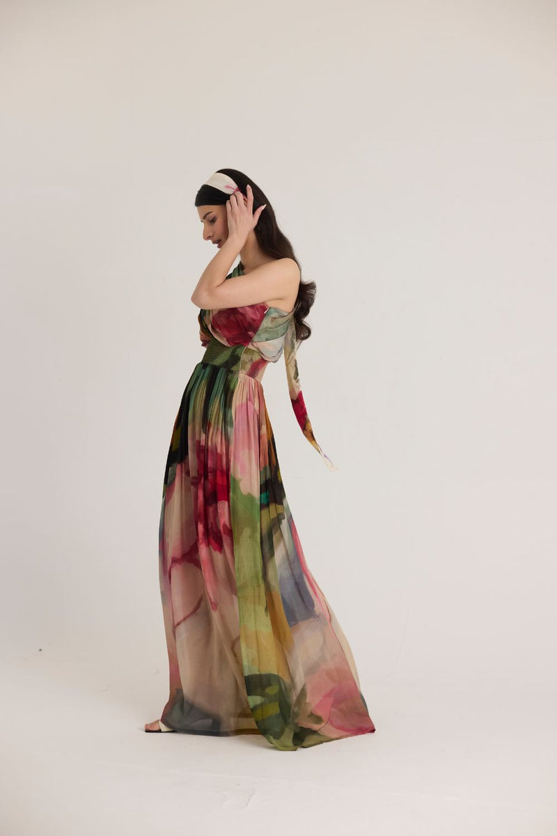 TILLY ONE SHOULDER DRESS mul by Yam in multi color for women in Singapore