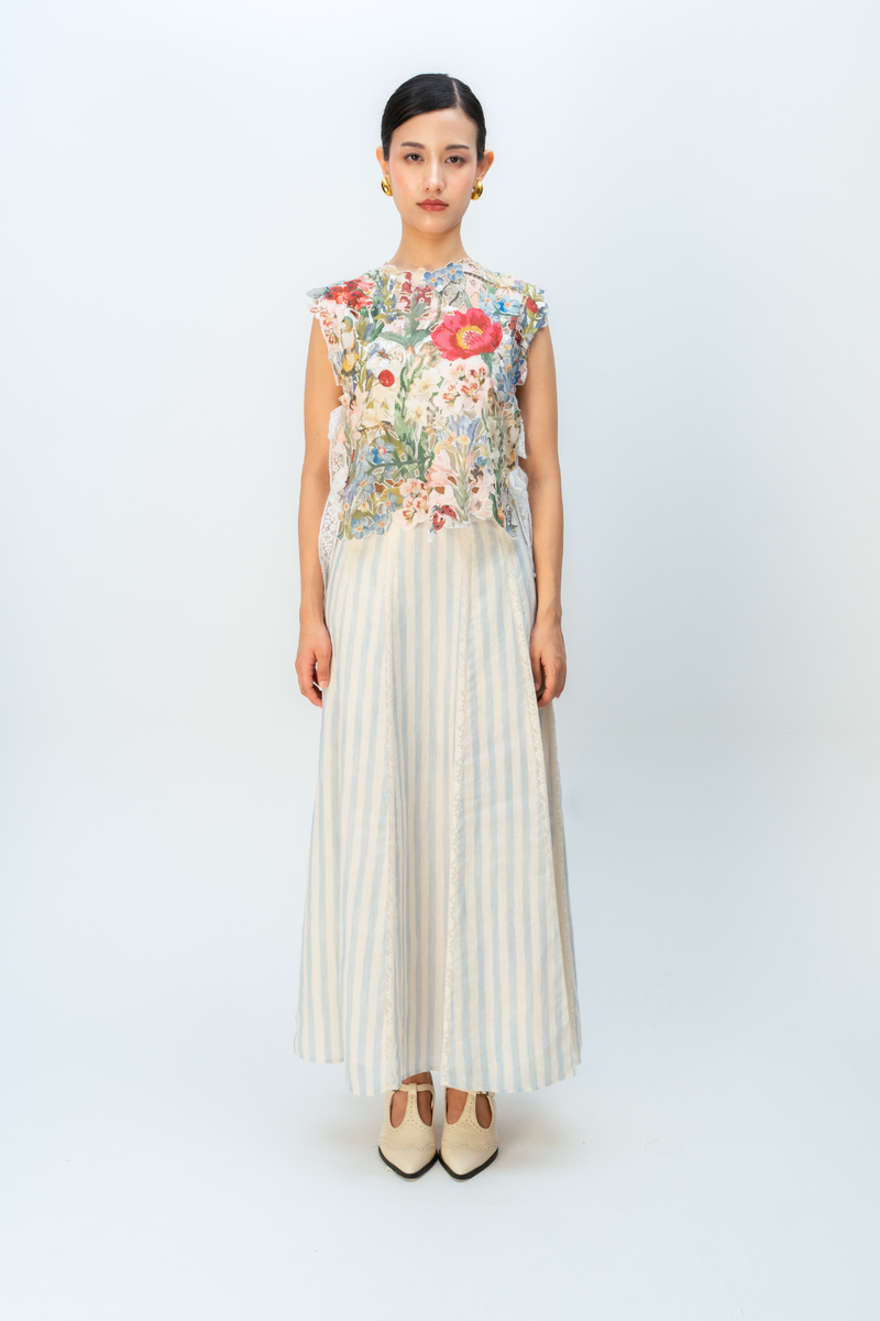 MORNING DEW BIB linen jacket/overlay by Ode to Odd in multi for women in Singapore