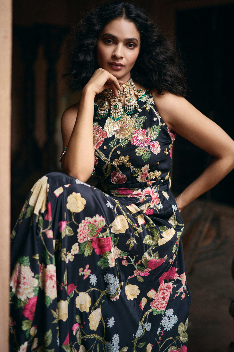 PH-2496
Jumpsuit 
Belt Set by Paulmi & Harsh for women in Singapore