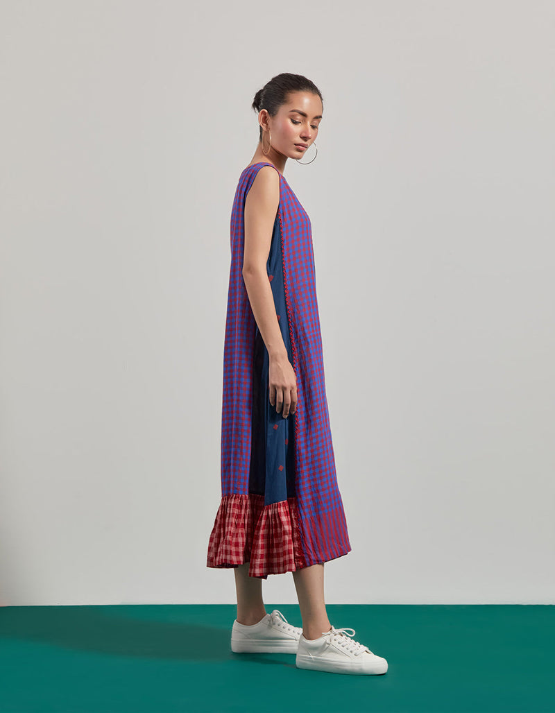 Elysian True Blue Dress gamcha dress by 145 East in blue, purple for women in Singapore