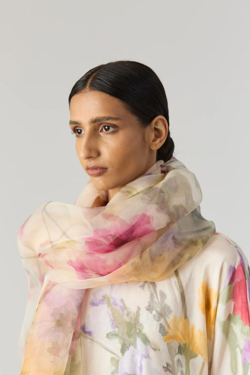 MARIA DUPATTA organza by Yam in white color for women in Singapore