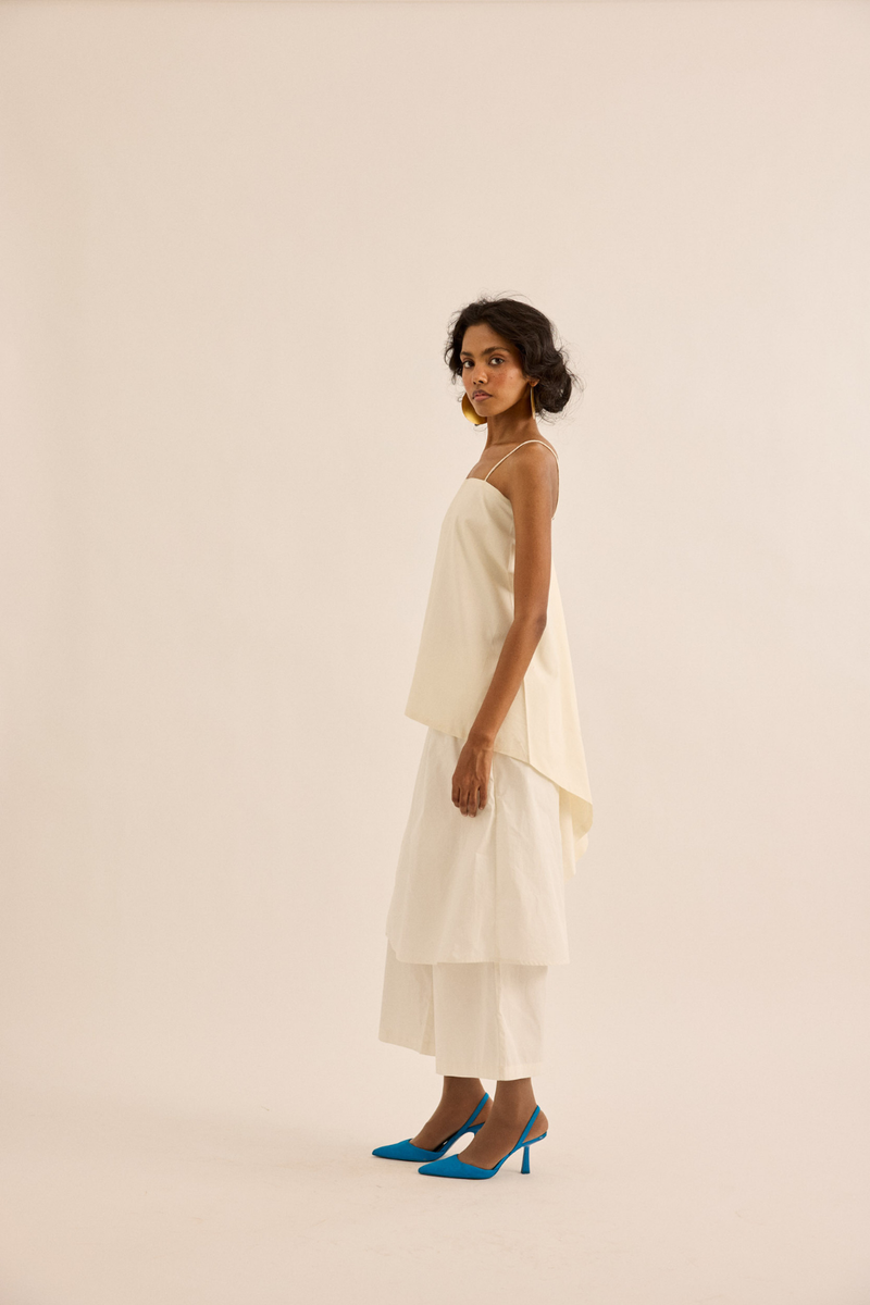 Casper Top mul top/shirt by Khara Kapas in ivory for women in Singapore