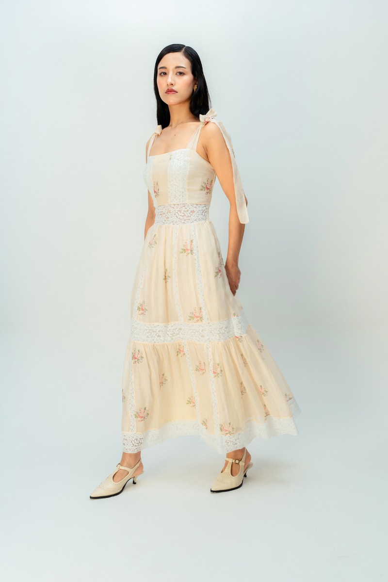 CREAME SUNSET DRESS mul dress by Ode to Odd in blush pink for women in Singapore
