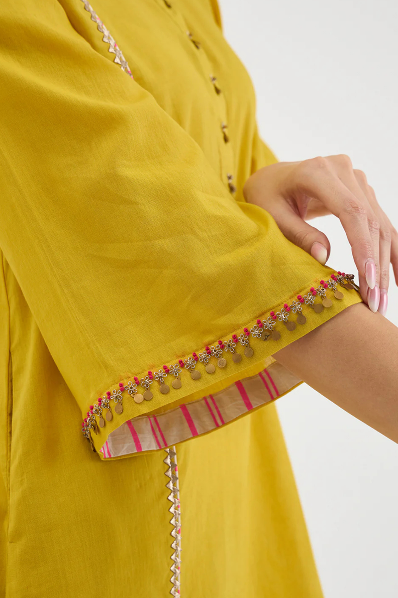 SAPPHIRE SET cotton by AAVIDI in mustard color for women in Singapore