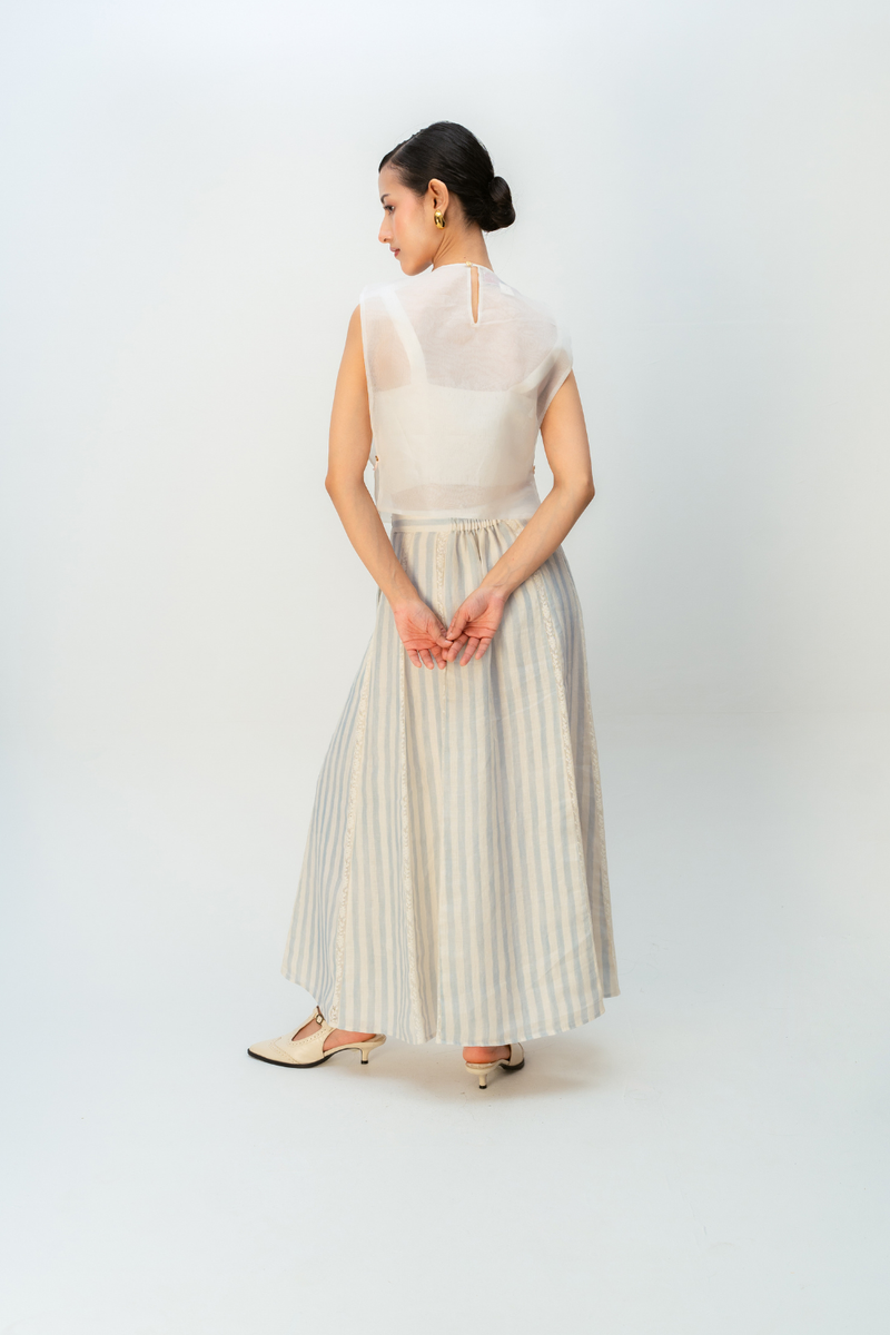 VANILLA BLOOM BIB silk organza jacket/overlay by Ode to Odd in off white for women in Singapore