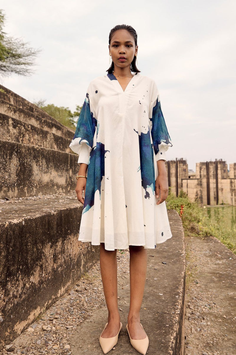 Osprey dress cotton by Khara Kapas in white for women in Singapore