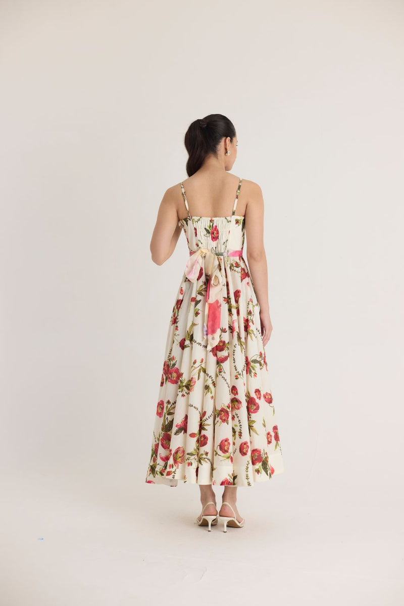 ROSITA COTTON FRILL DRESS cotton by Yam in white color for women in Singapore