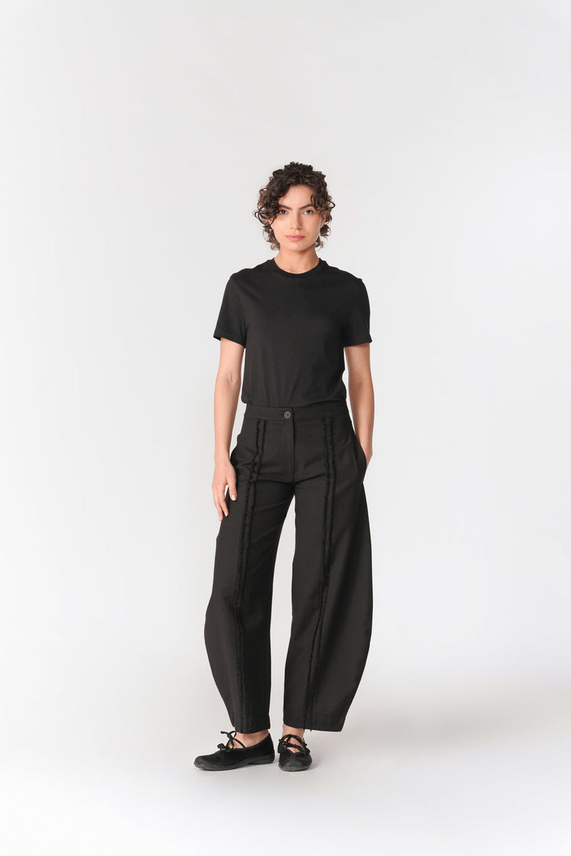 Single Pleat Barrel Pants pant/trouser by Turn Black in black for women in Singapore
