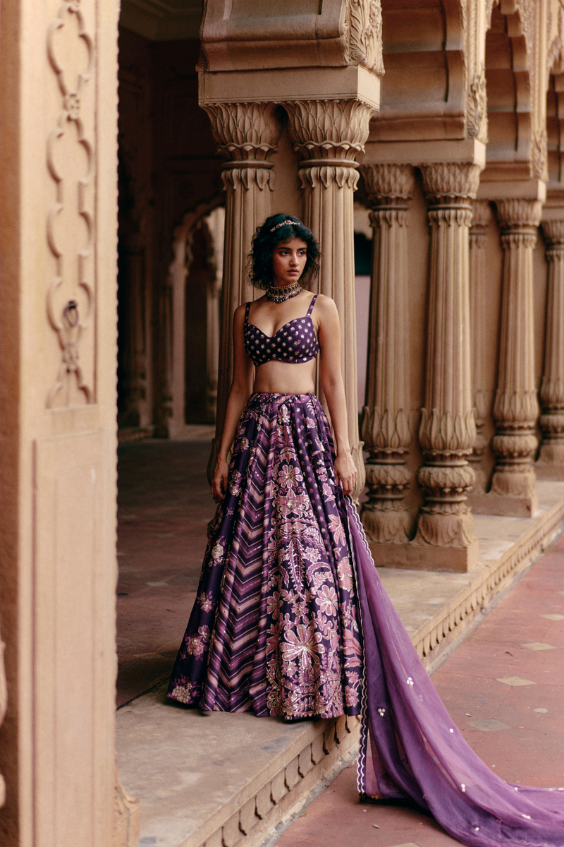 PH-2488 
Lehenga 
Blouse 
Dupatta Set by Paulmi & Harsh for women in Singapore