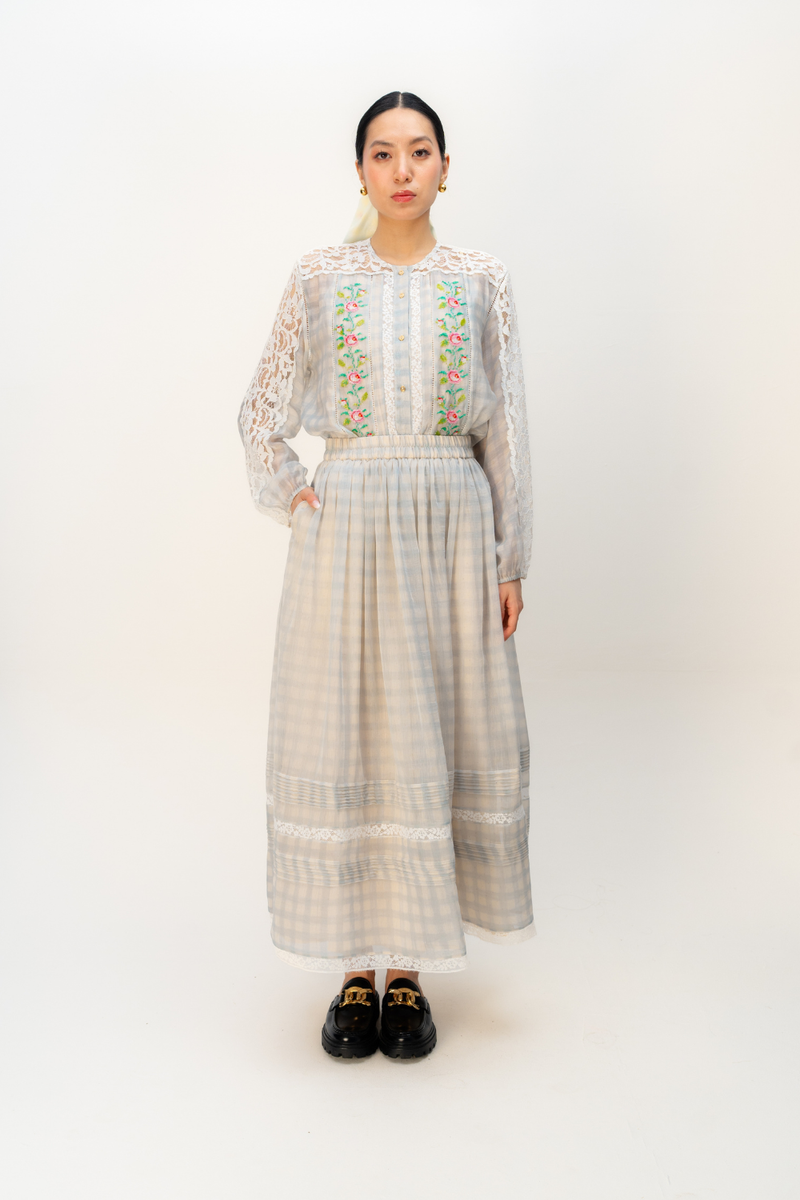 CLOUDBOUND SKIRT mul skirt by Ode to Odd in blue for women in Singapore