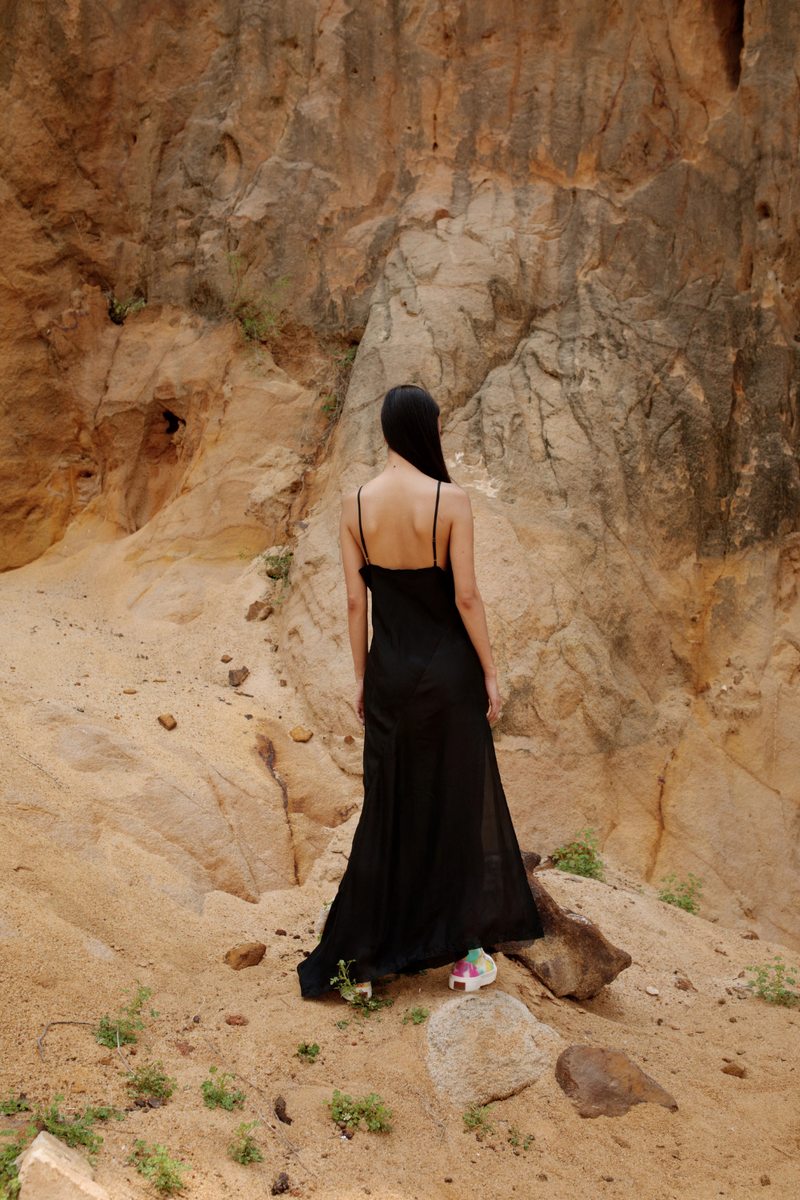 NALINI KNOTTED DRESS silk Buy NALINI KNOTTED DRESS from C&W | Dresses for Women by Ituvana in black color for women in Singapore