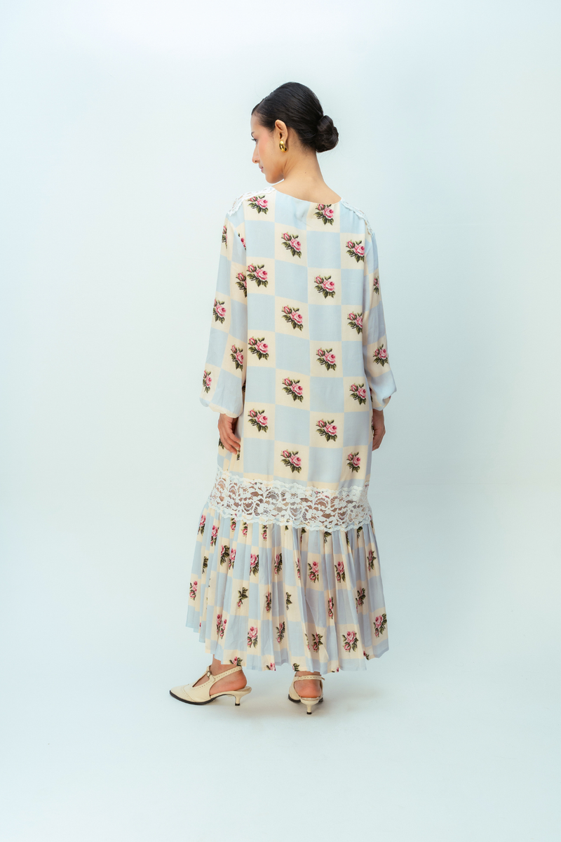 MOONLIT GROVE DRESS crepe dress by Ode to Odd in blue for women in Singapore