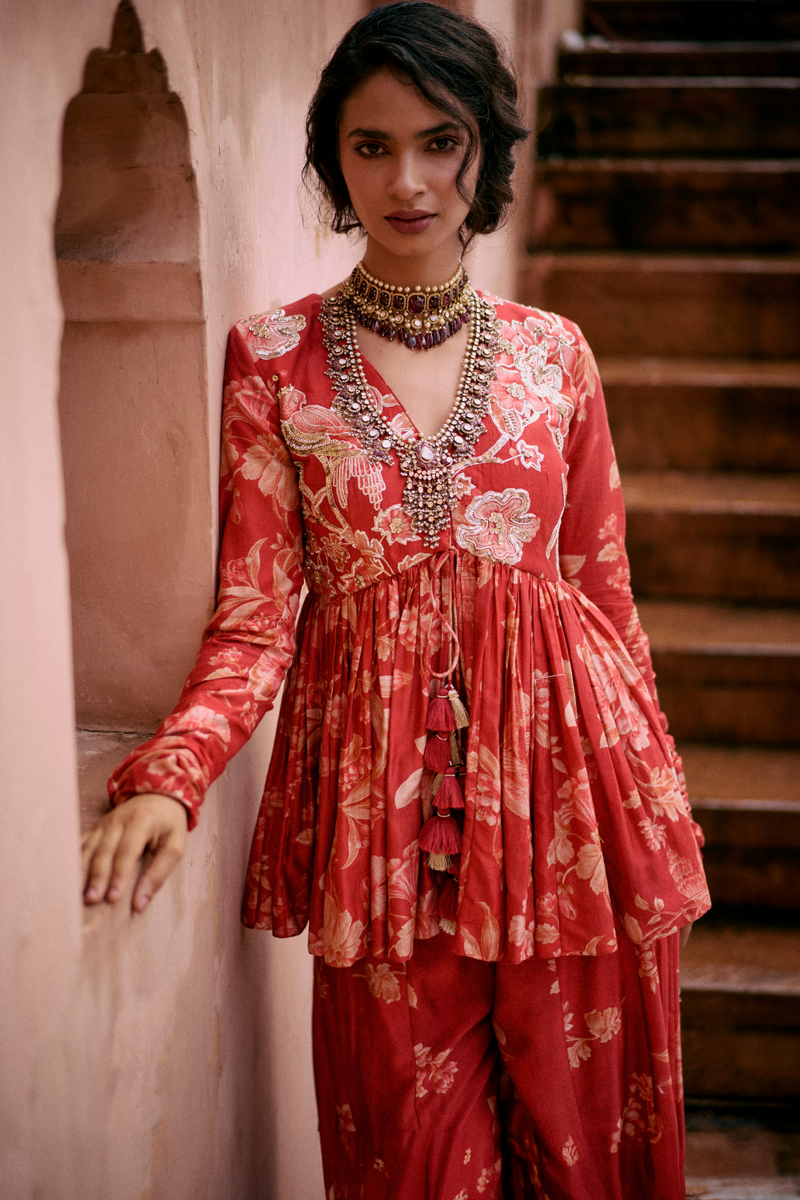 PH-2481 
Peplum 
Plazzoo Set by Paulmi & Harsh for women in Singapore