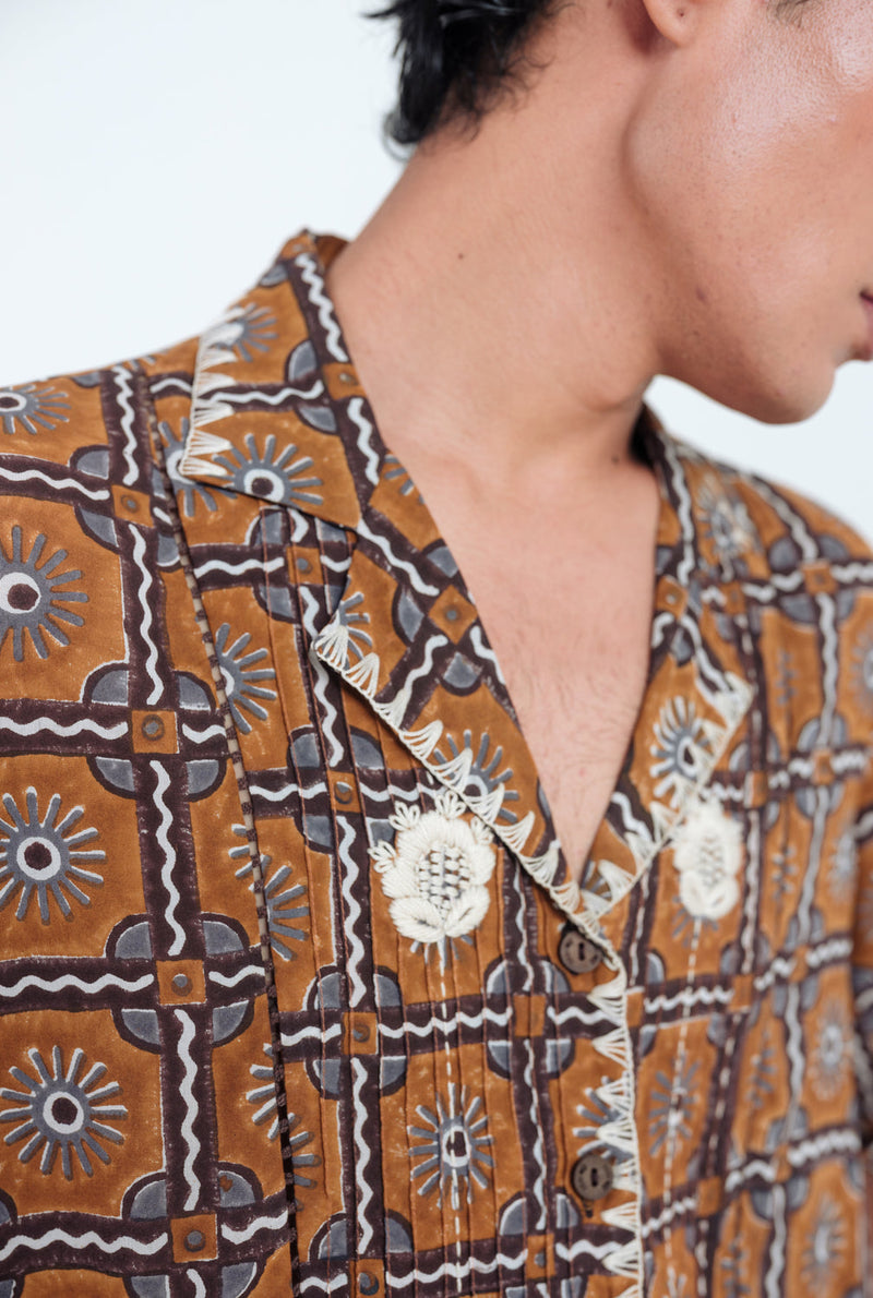 Choras Shirt cotton shirt by Jodi Men in brown for men in Singapore