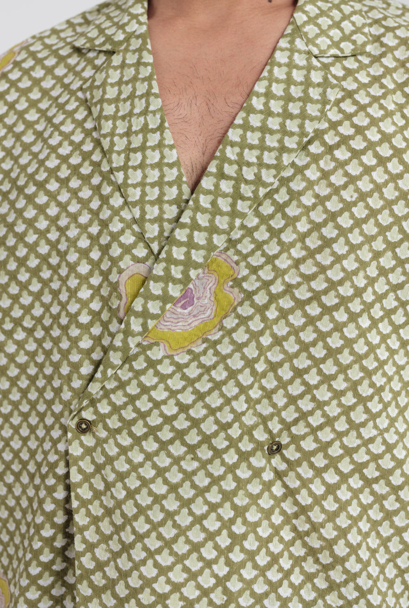 Panna Men Shirt cotton shirt by Jodi Men in green for men in Singapore