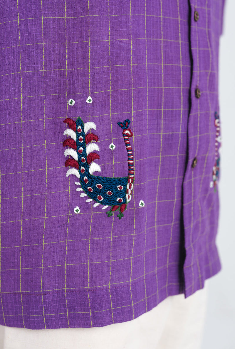 Drift Handloom Mens Shirt cotton shirt by Jodi Men in purple for men in Singapore