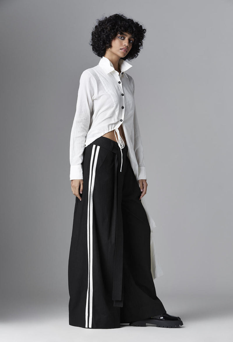 UMBRA TROUSERS poplin Pants/Trousers by Chola in black color for women in Singapore