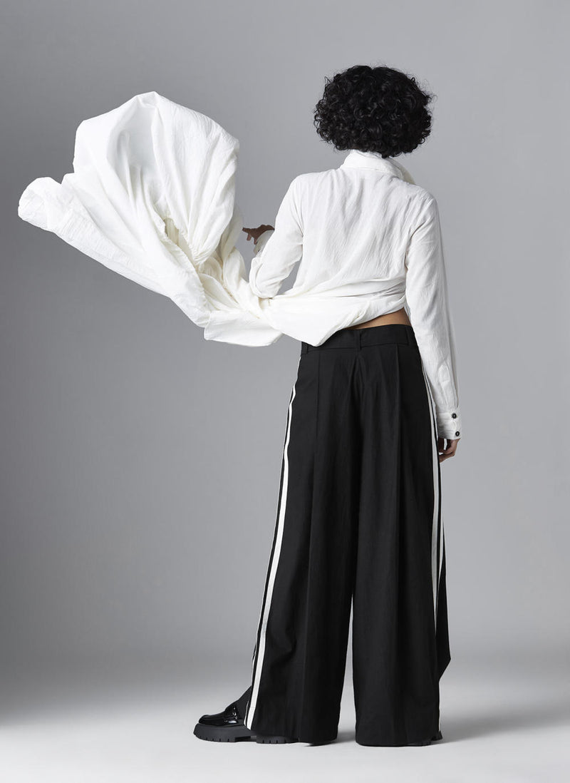UMBRA TROUSERS poplin Pants/Trousers by Chola in black color for women in Singapore