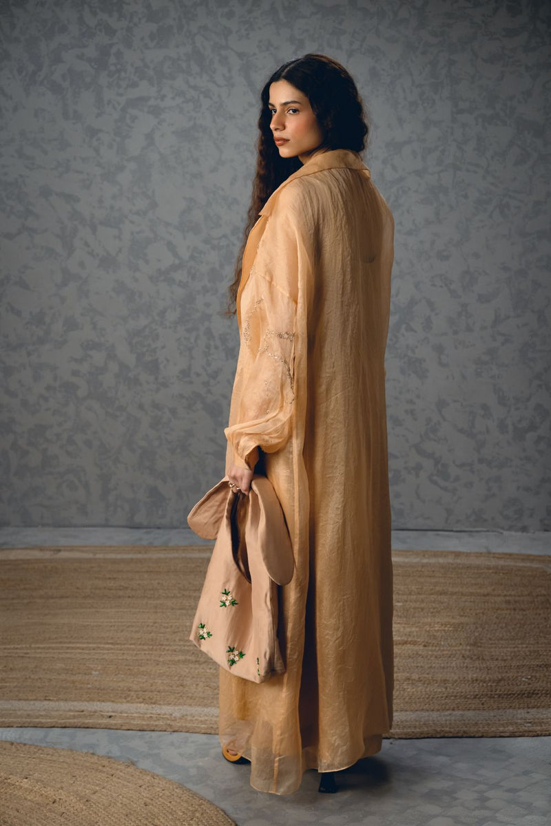 INAYA DRESS pure organza dress by Paulmi & Harsh in nude for women Singapore