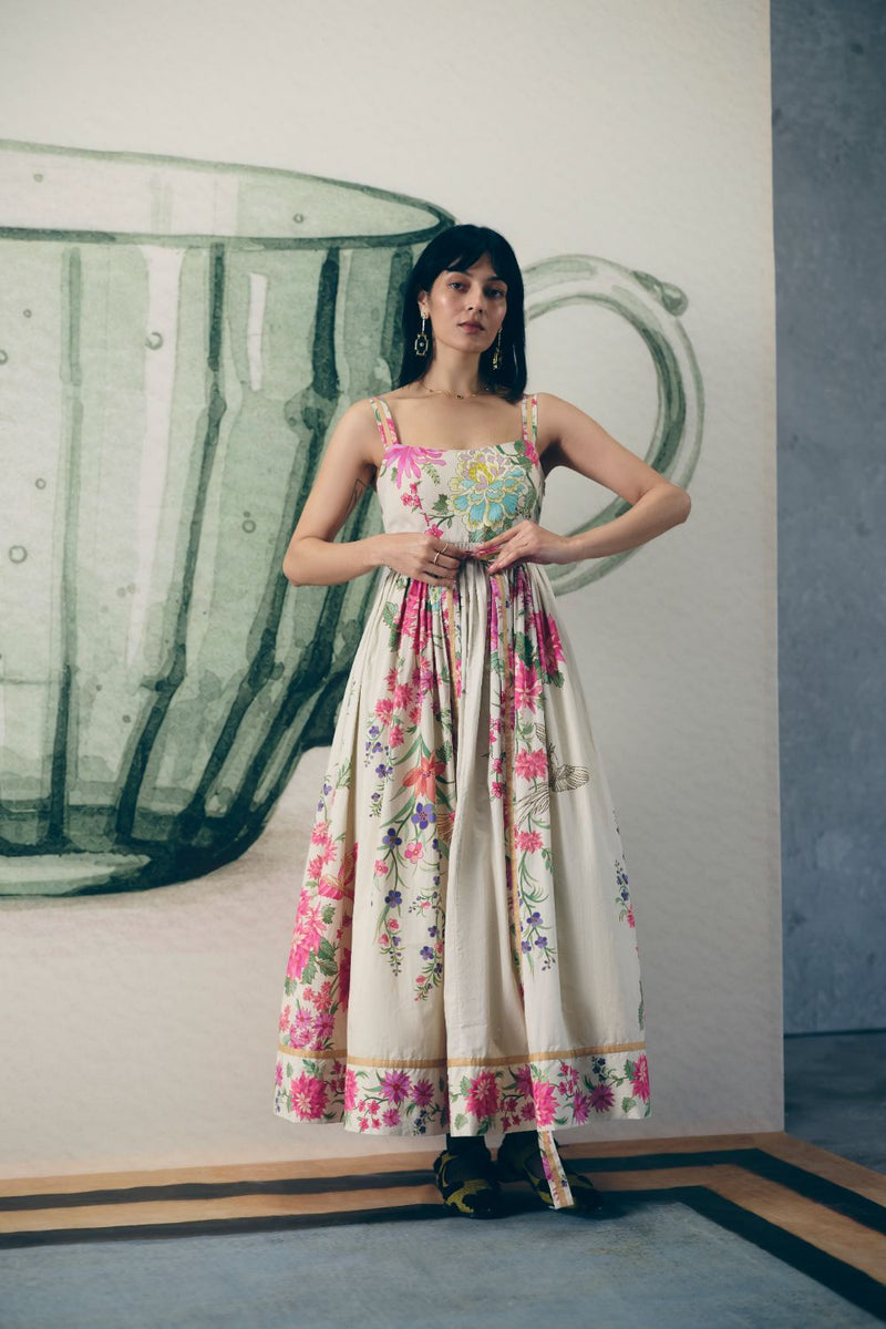 HANAMI DRESS poplin dress by Paulmi & Harsh in off white for women Singapore