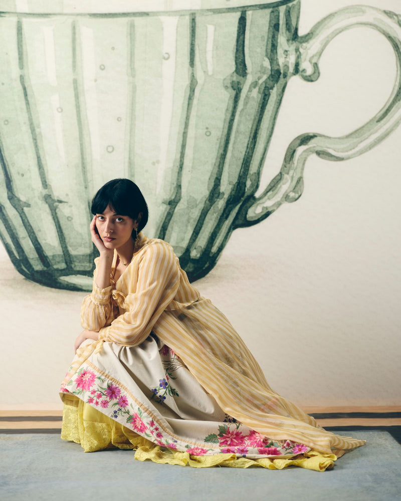 HANAMI DRESS poplin dress by Paulmi & Harsh in off white for women Singapore