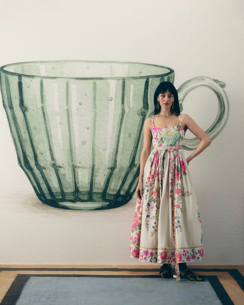 HANAMI DRESS poplin dress by Paulmi & Harsh in off white for women Singapore