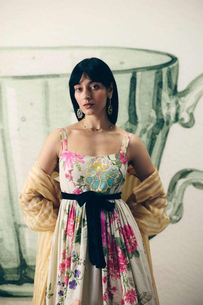 HANAMI DRESS poplin dress by Paulmi & Harsh in off white for women Singapore