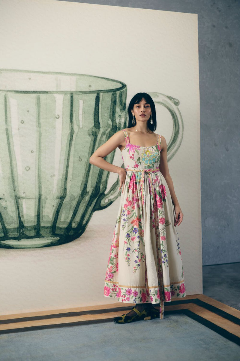 HANAMI DRESS poplin dress by Paulmi & Harsh in off white for women Singapore