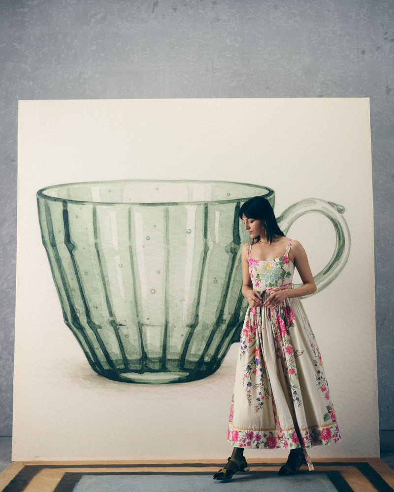 HANAMI DRESS poplin dress by Paulmi & Harsh in off white for women Singapore