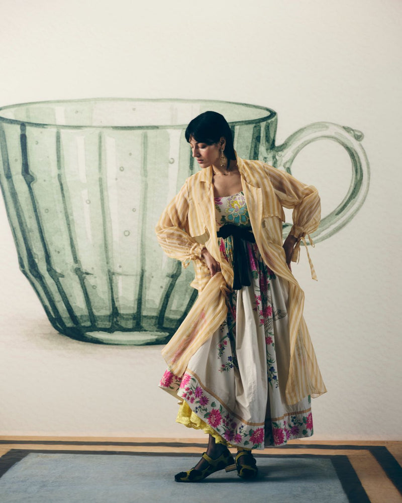 HANAMI DRESS poplin dress by Paulmi & Harsh in off white for women Singapore