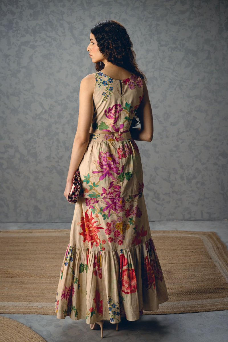 SELORA DRESS- IVORY poplin by Paulmi & Harsh in white color for women in Singapore