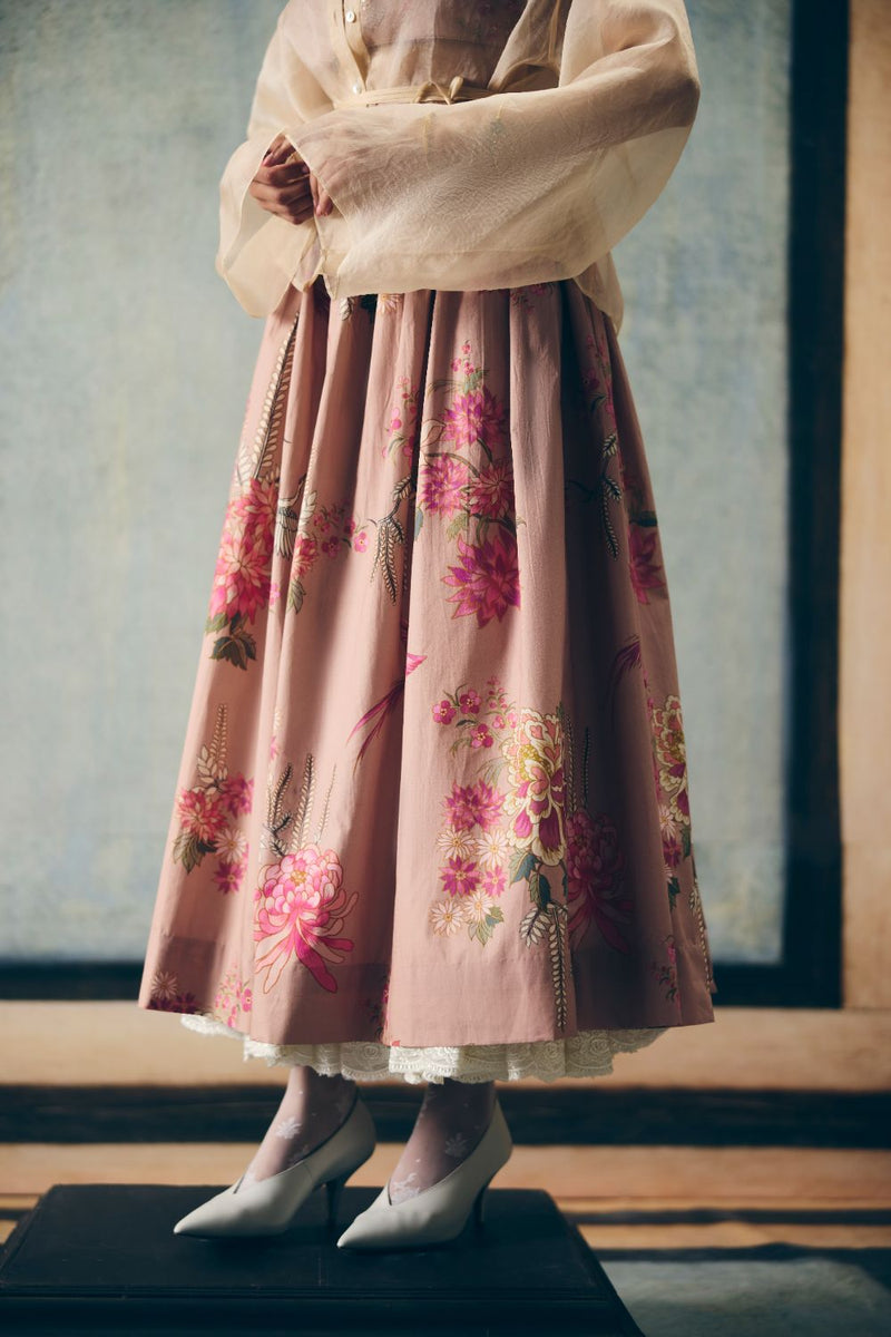ALINA SKIRT SET- CHALK poplin by Paulmi & Harsh for women in Singapore