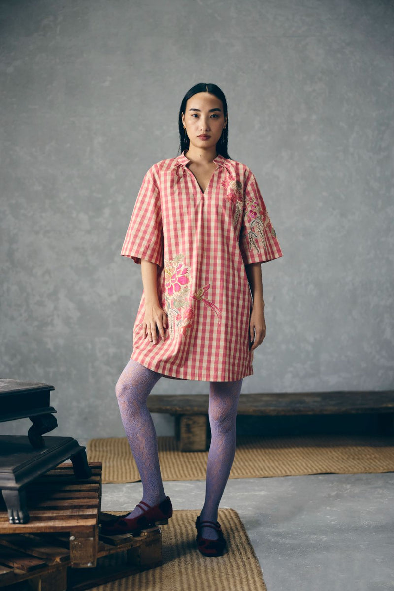 SAKINA DRESS poplin dress by Paulmi & Harsh in pink for women Singapore