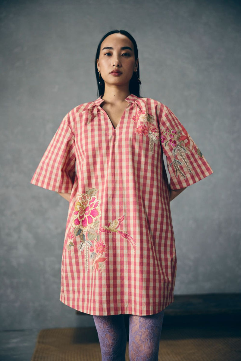 SAKINA DRESS poplin dress by Paulmi & Harsh in pink for women Singapore