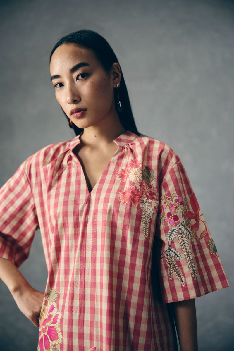SAKINA DRESS poplin dress by Paulmi & Harsh in pink for women Singapore