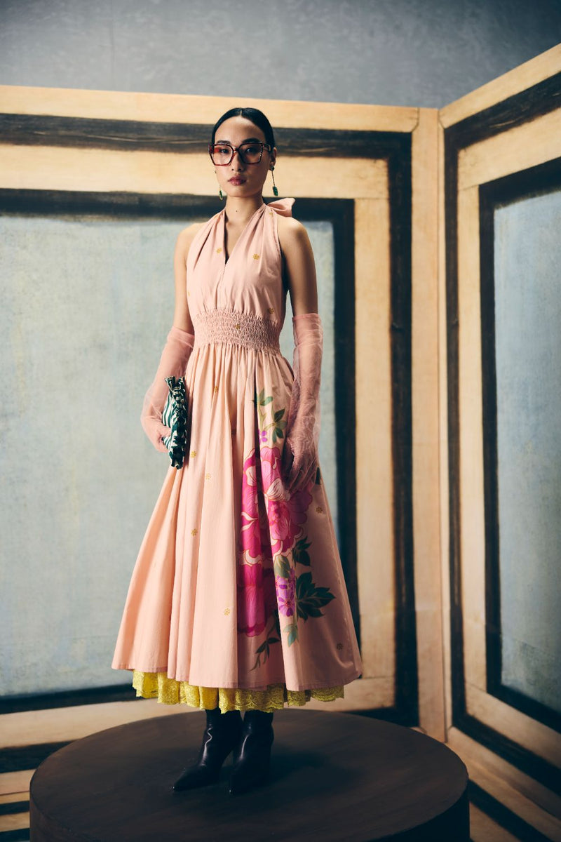 KYOMI DRESS poplin dress by Paulmi & Harsh in pink for women Singapore