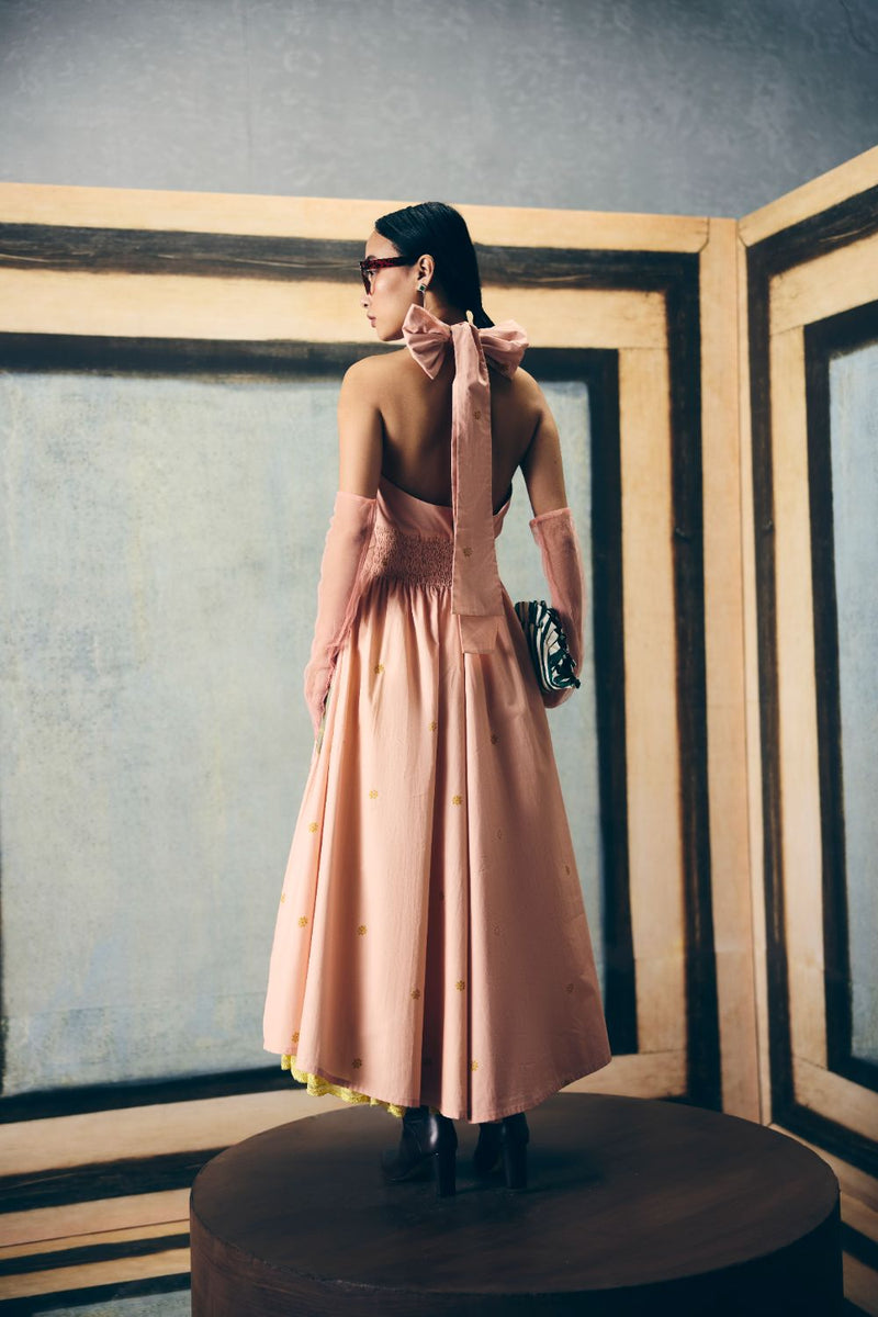 KYOMI DRESS poplin dress by Paulmi & Harsh in pink for women Singapore