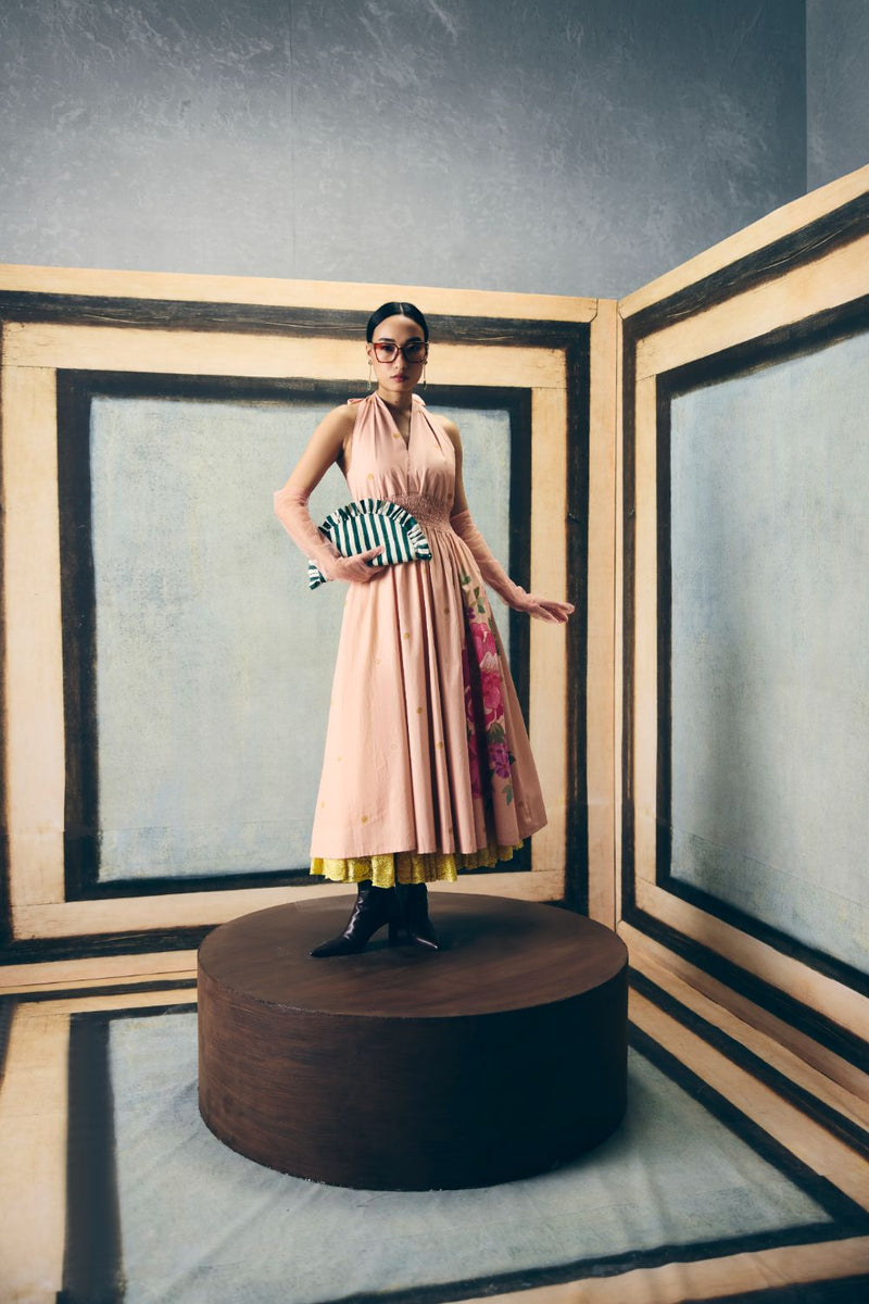 KYOMI DRESS poplin dress by Paulmi & Harsh in pink for women Singapore