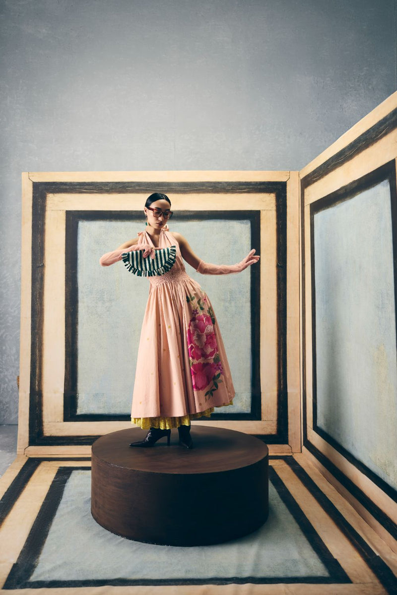 KYOMI DRESS poplin dress by Paulmi & Harsh in pink for women Singapore