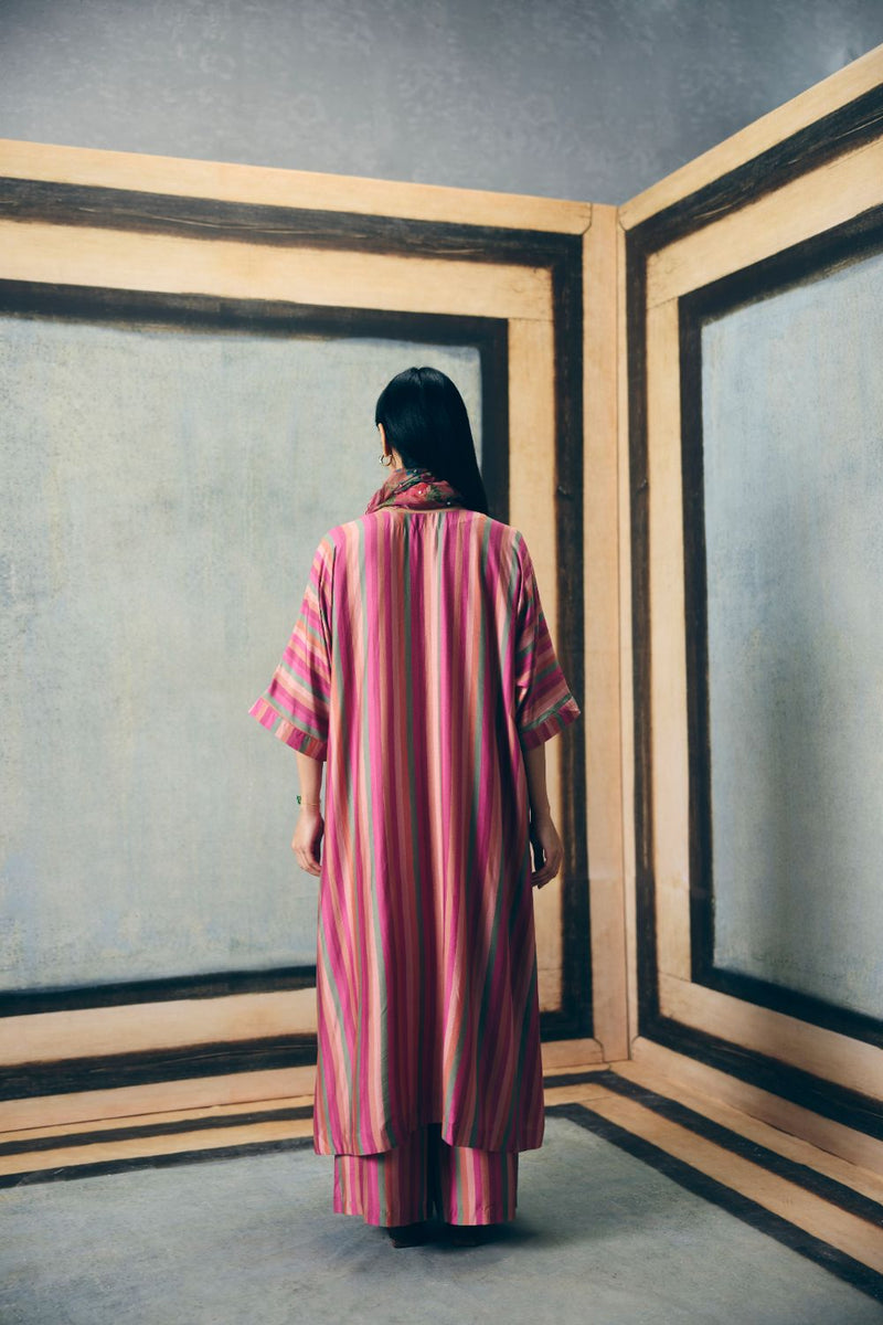 AYAKA KURTA SET- DUSKY silk by Paulmi & Harsh in multi color for women in Singapore