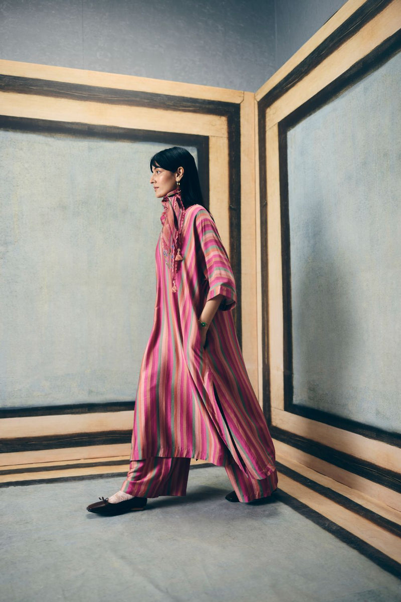 AYAKA KURTA SET- DUSKY silk by Paulmi & Harsh in multi color for women in Singapore