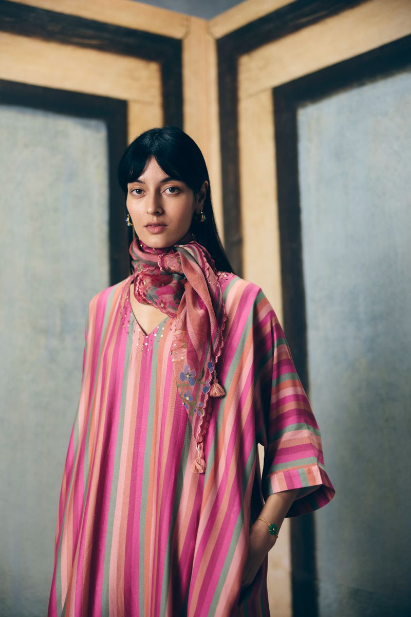 AYAKA KURTA SET- DUSKY silk by Paulmi & Harsh in multi color for women in Singapore