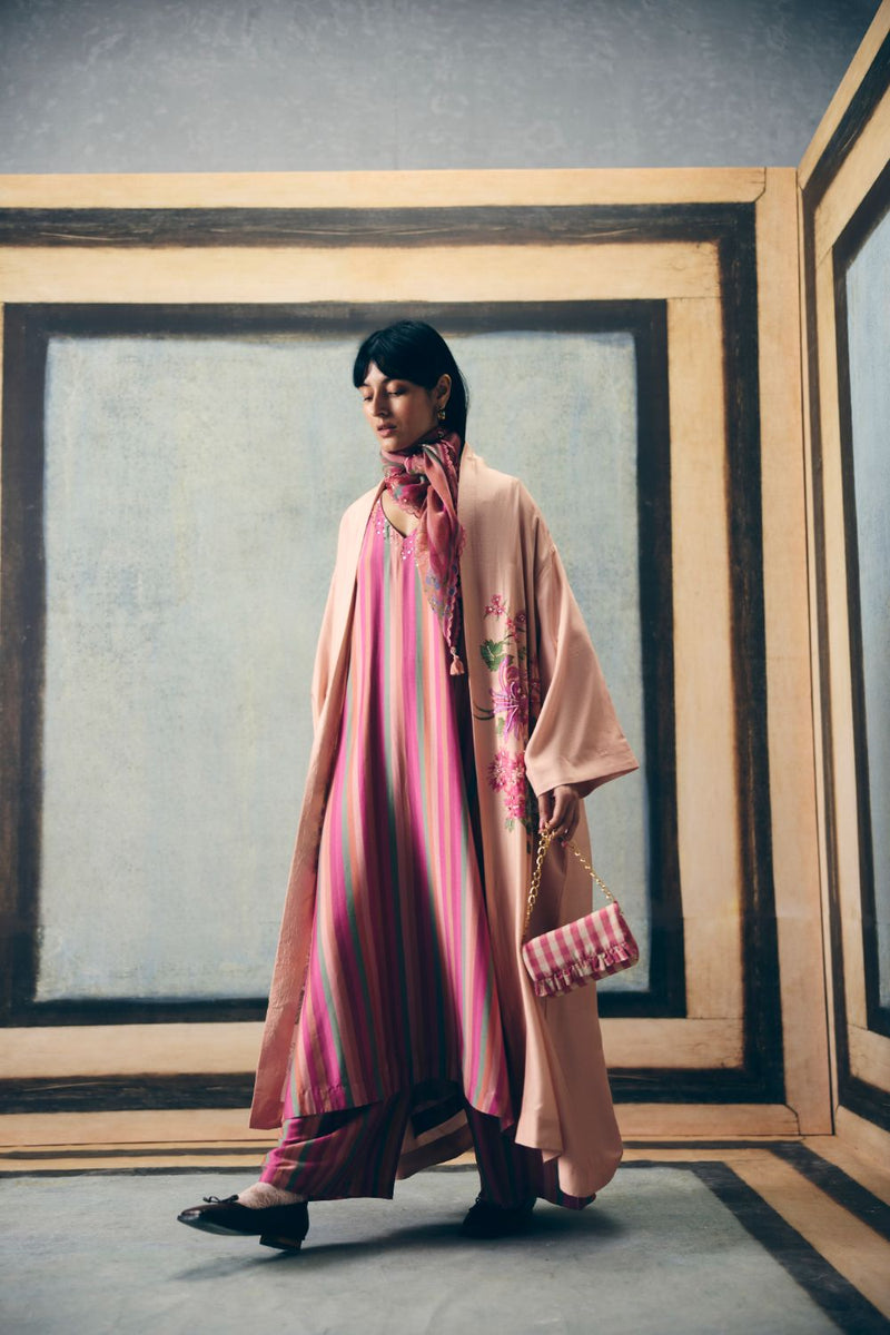 AYAKA KURTA SET- DUSKY silk by Paulmi & Harsh in multi color for women in Singapore