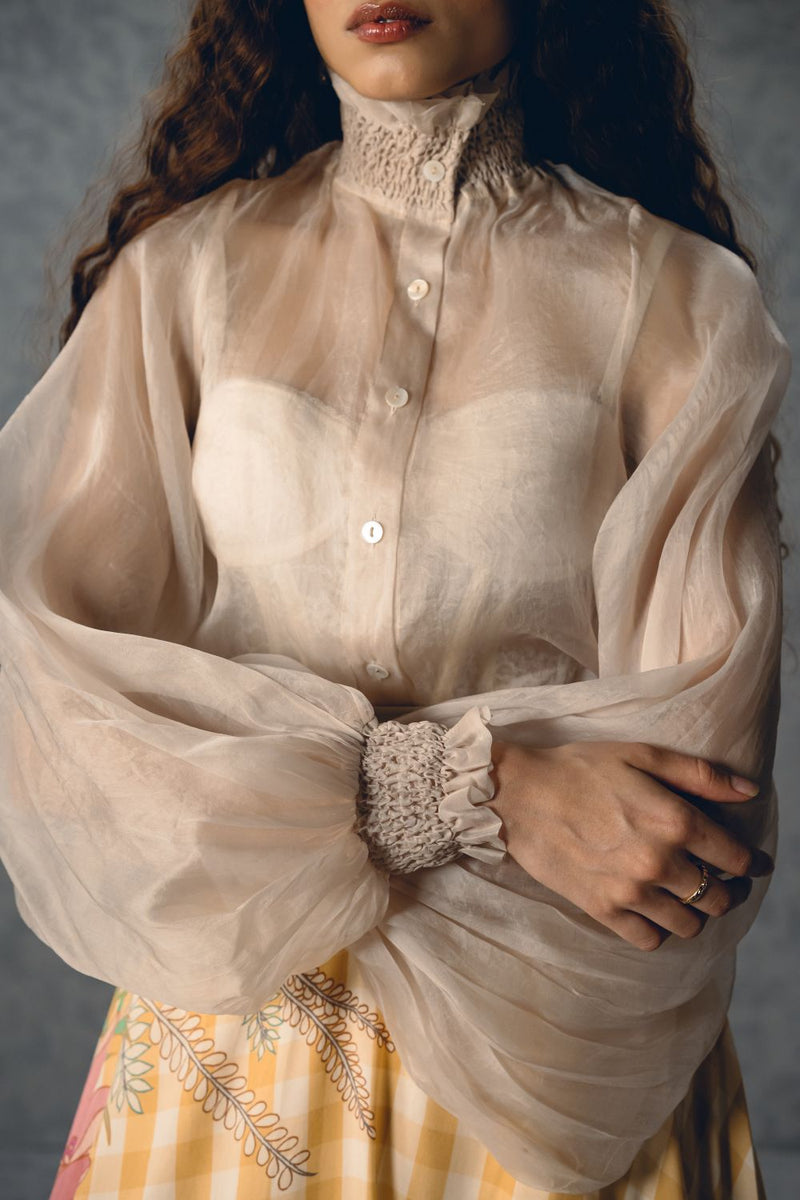 SUNLIT SET organza by Paulmi & Harsh in yellow color for women in Singapore