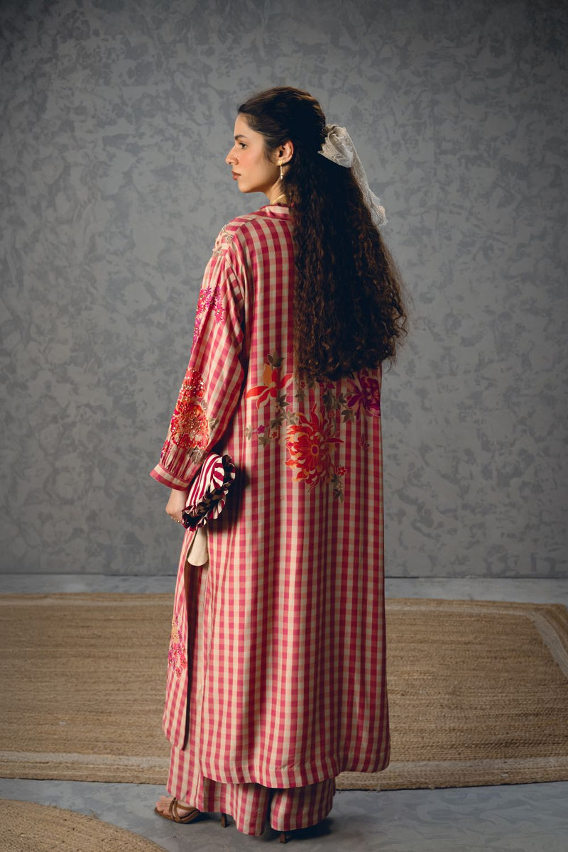 EMY KURTA SET silk by Paulmi & Harsh in pink color for women in Singapore