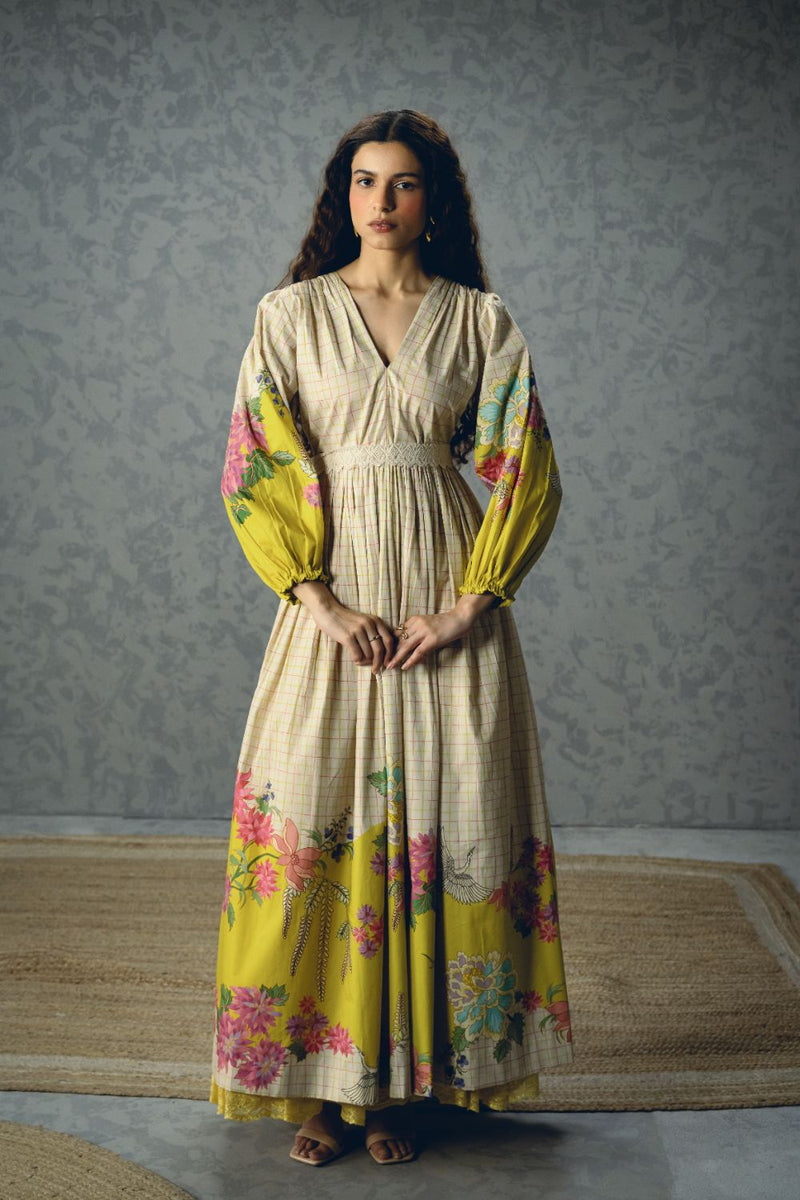 ELENA DRESS poplin by Paulmi & Harsh in ivory color for women in Singapore